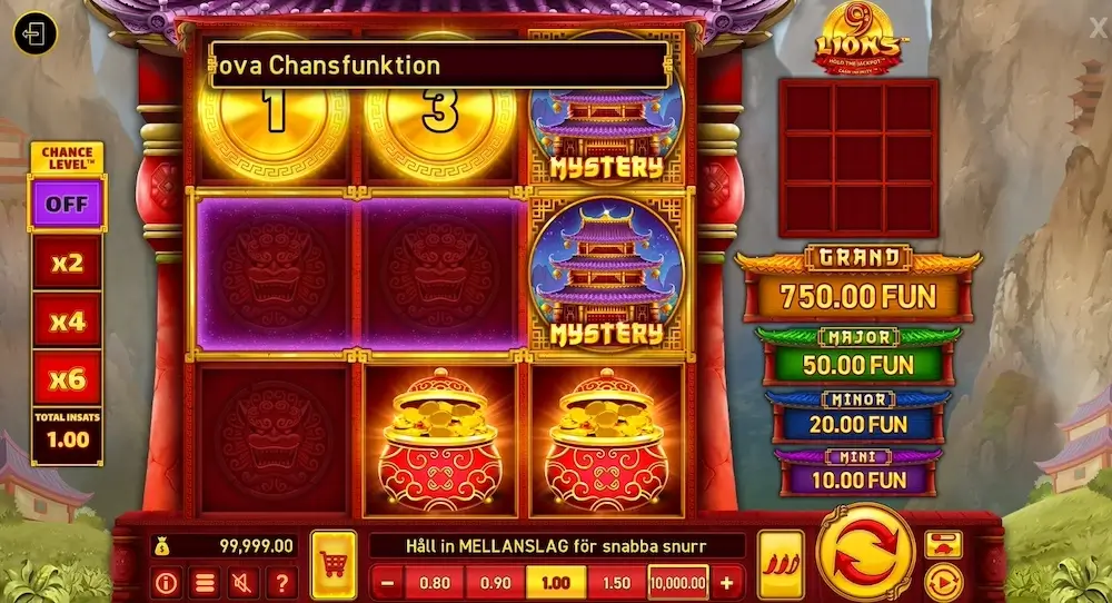 9 Lions Hold the Jackpot spelplan