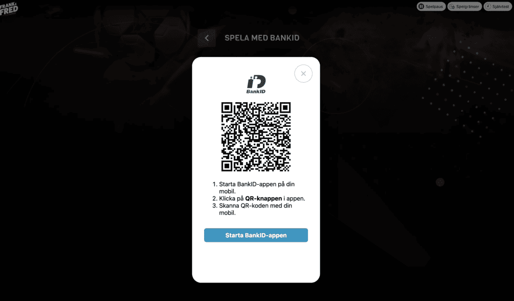 BankID registrering Frank & Fred