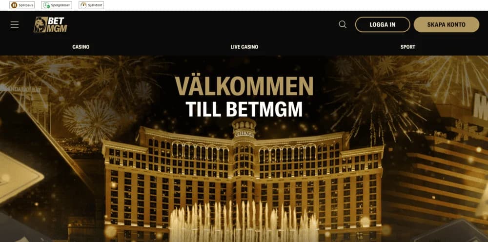 BetMGM startsida