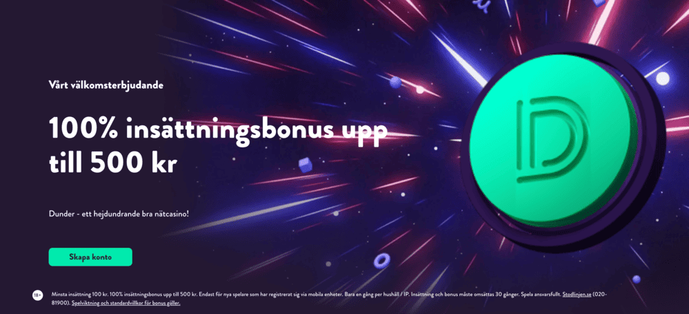 Dunder välkomstbonus