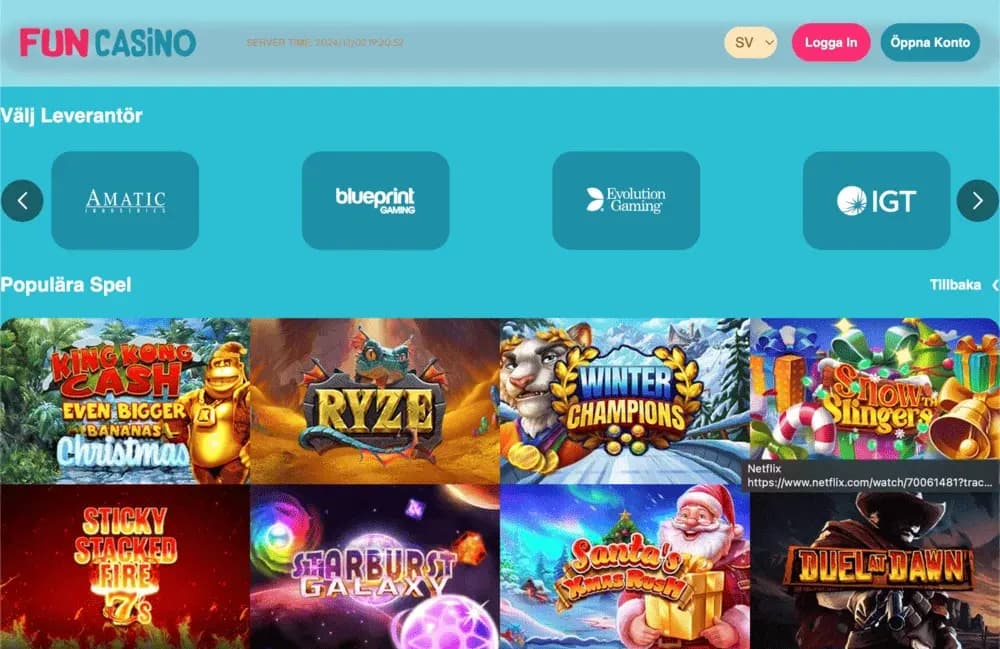 Fun Casino spelutbud