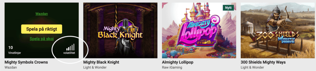 Låg volatilitet i slots