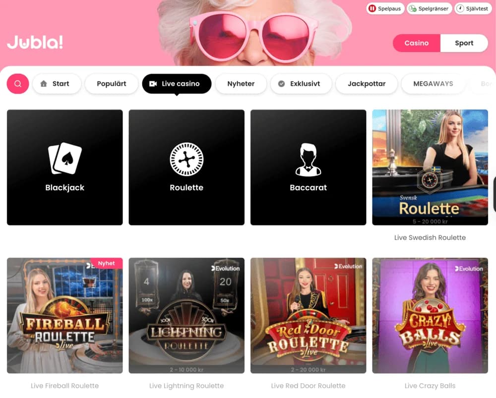 Live casino Jubla Casino