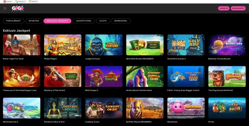 Spelutbud GoGo Casino