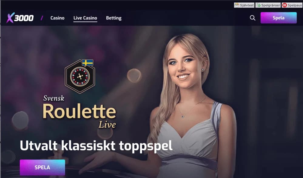 X3000 live casino