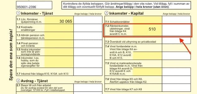 Deklaration, avsnitt för spelvinster