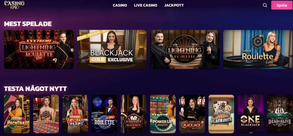 live casino hos casinoepic