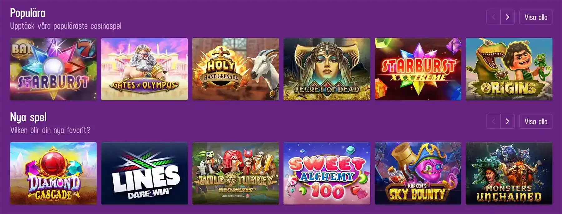 Lucky Casino spelutbud