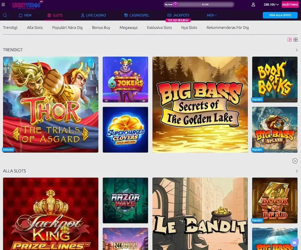 Slotsen hos Lucky Vegas