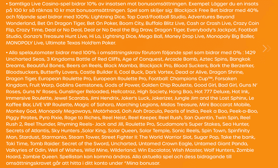 Lyllo Casino omsättningskrav