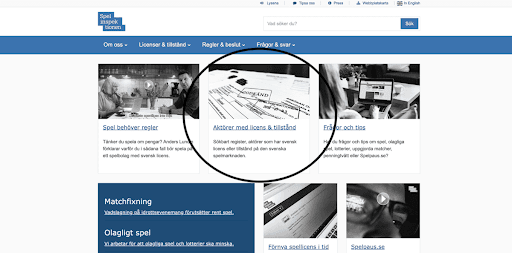 spelinspektionens startsida