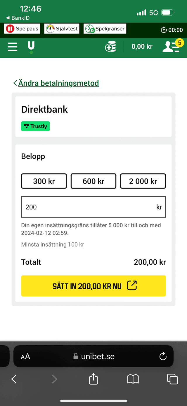 Välj belopp att sätta in image