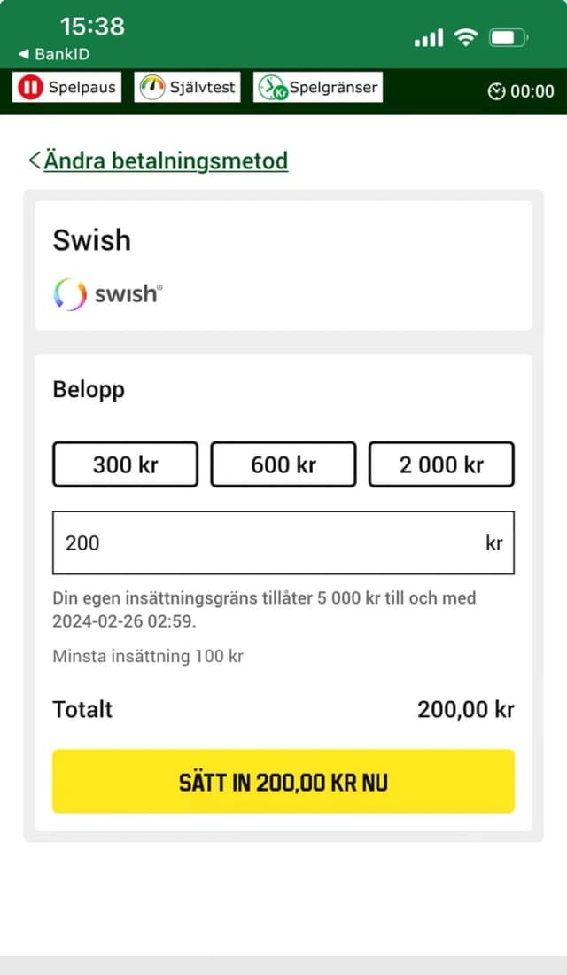 Fyll i belopp och telefonnummer image