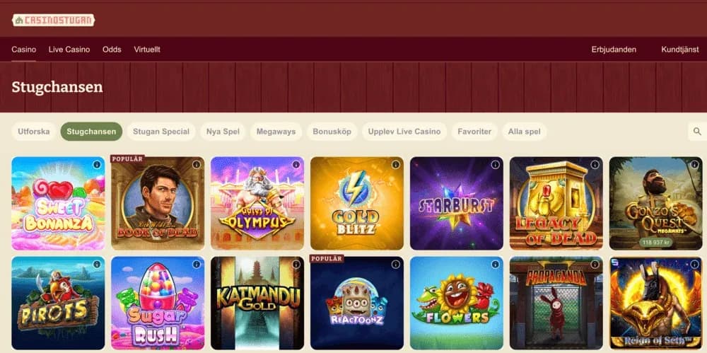 Exklusiv jackpott hos Casinostugan