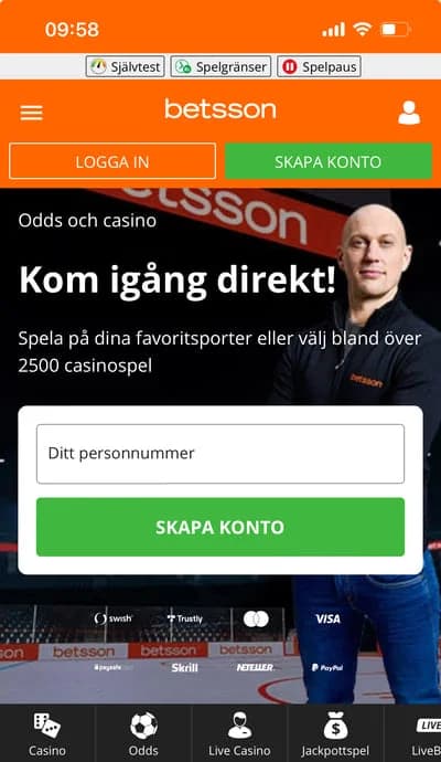 Skapa konto steg 1