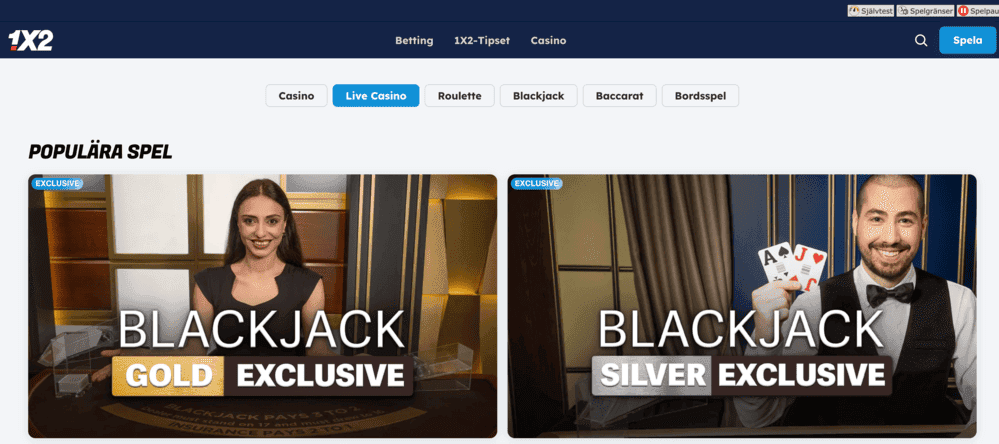 1x2 live casino