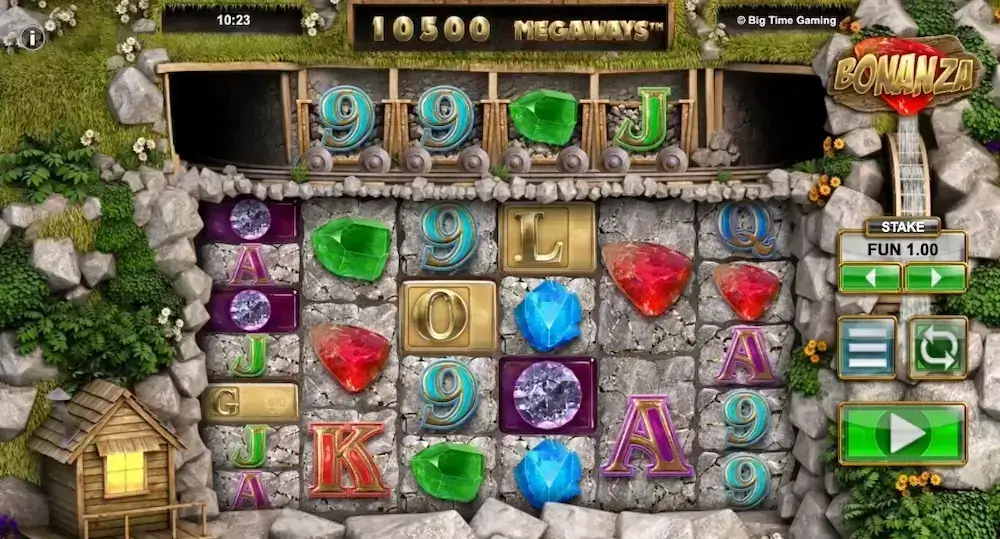 Bonanza slotmaskin spelplan