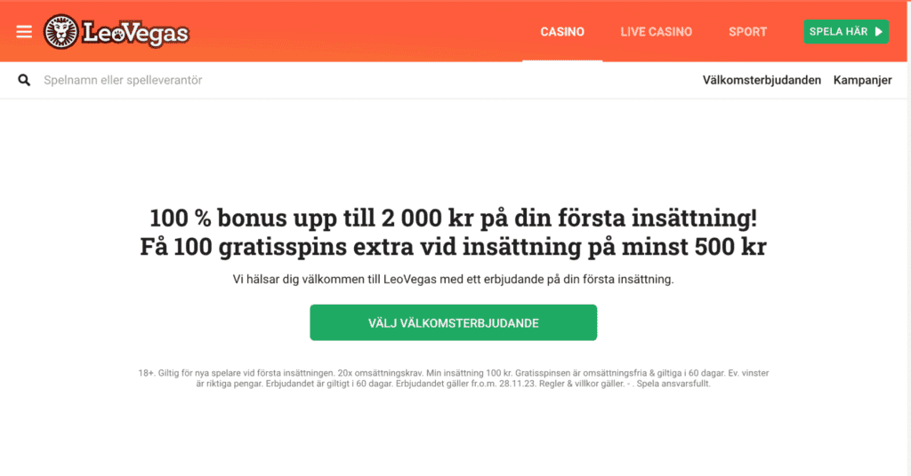 ny spellicens för LeoVegas