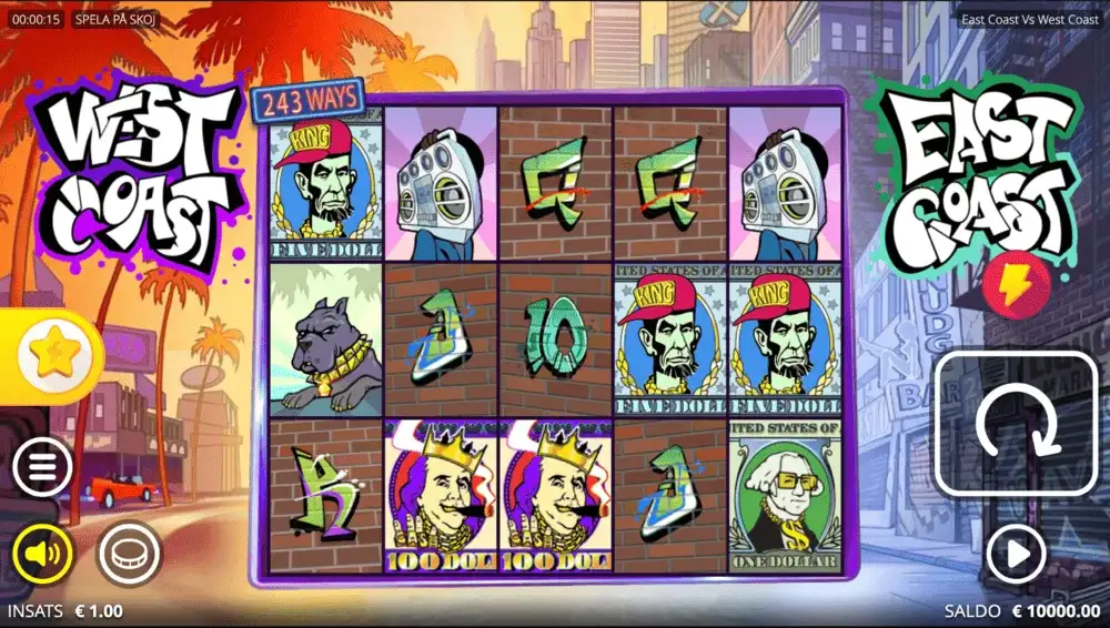 East Coast vs West Coast spelplan