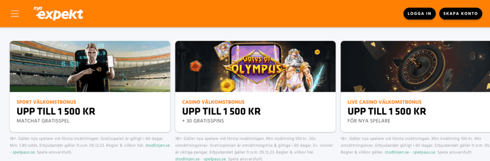 Expekt välkomstbonus