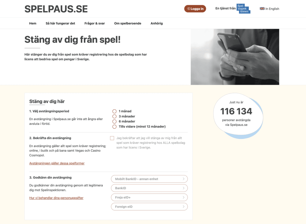 Fler män än kvinnor stänger av sig via Spelpaus