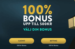 Goldenbull har en 100% casinobonus upp till 500 kr