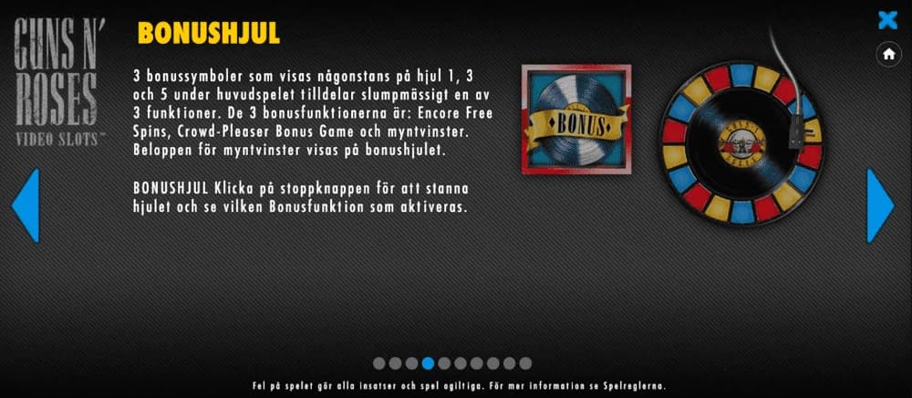 Bonushjul Guns N Roses slot