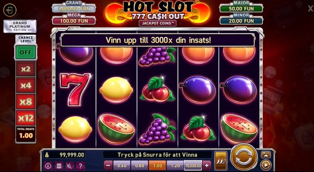 Hot Slot: 777 Cash Out Grand Platinum Edition spelplan