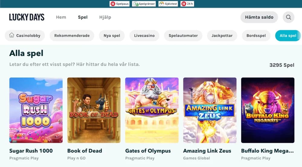 Lucky Days spelutbud