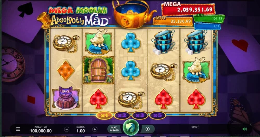Mega Moolah Absolootly Mad spelplan