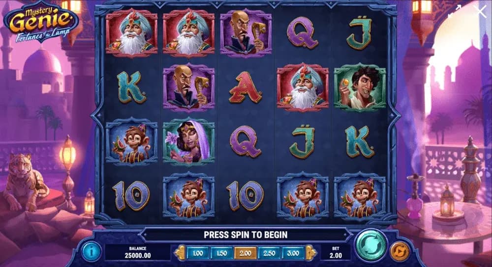 Mystery Genie Fortunes of the Lamp spelplan