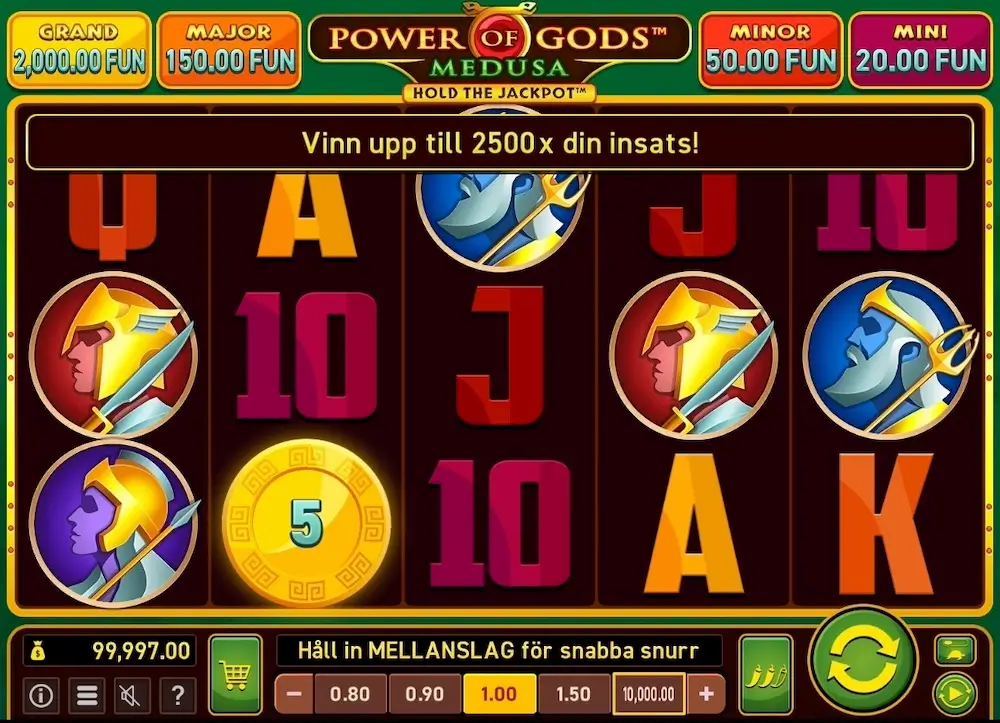 Power of Gods: Medusa Extremely Light slotmaskin