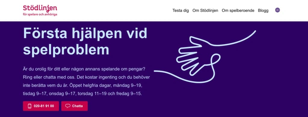 Stödlinjens webbplats