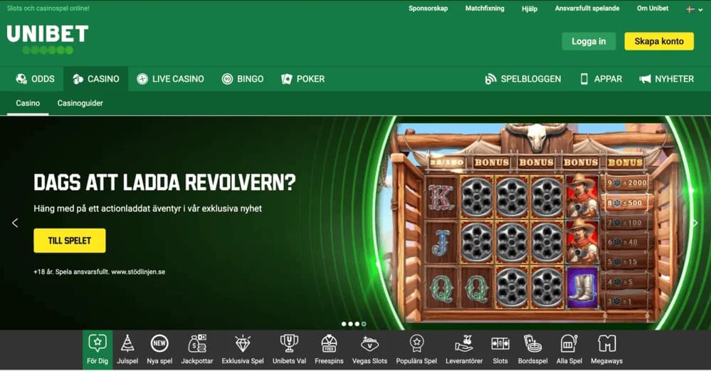 Unibet spelutbud