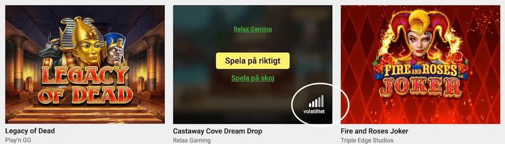 Unibet slots medium volatilitet