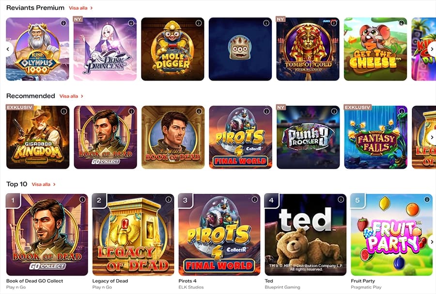 Spelutbud hos Reviant