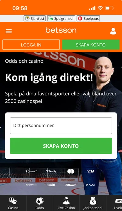 Skapa konto steg 1