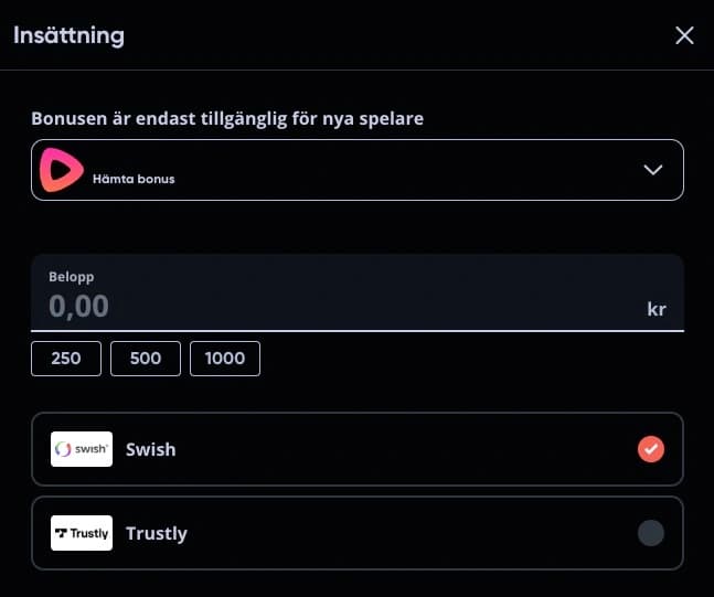 Speedy casino insättning